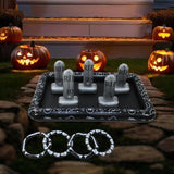 Maxbell Giant Tombstone Ring Toss Game Inflatable Halloween Decor for Kids Classroom