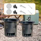 Maxbell Wood Burning Furnace Sturdy Outdoor Cooking Fire Pit for Beach Barbecue Home 26.5 cmx25 cm