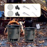 Maxbell Wood Burning Furnace Sturdy Outdoor Cooking Fire Pit for Beach Barbecue Home 26.5 cmx25 cm