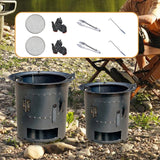 Maxbell Wood Burning Furnace Sturdy Outdoor Cooking Fire Pit for Beach Barbecue Home 26.5 cmx25 cm