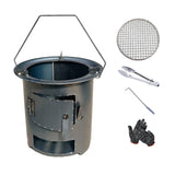 Maxbell Wood Burning Furnace Sturdy Outdoor Cooking Fire Pit for Beach Barbecue Home 26.5 cmx25 cm