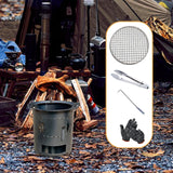 Maxbell Wood Burning Furnace Sturdy Outdoor Cooking Fire Pit for Beach Barbecue Home 26.5 cmx25 cm