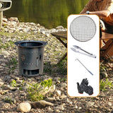 Maxbell Wood Burning Furnace Sturdy Outdoor Cooking Fire Pit for Beach Barbecue Home 26.5 cmx25 cm