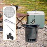 Maxbell Wood Burning Furnace Sturdy Outdoor Cooking Fire Pit for Beach Barbecue Home 26.5 cmx25 cm