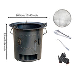 Maxbell Wood Burning Furnace Sturdy Outdoor Cooking Fire Pit for Beach Barbecue Home 26.5 cmx25 cm