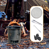 Maxbell Wood Burning Furnace Sturdy Outdoor Cooking Fire Pit for Beach Barbecue Home 35 cmx30 cm