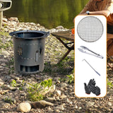 Maxbell Wood Burning Furnace Sturdy Outdoor Cooking Fire Pit for Beach Barbecue Home 35 cmx30 cm