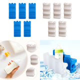 Maxbell 5 Pieces Ice Cooling Blocks AntiSlip Empty Ice Pack for Family Picnics Beach Blue