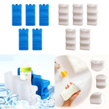 Maxbell 5 Pieces Ice Cooling Blocks AntiSlip Empty Ice Pack for Family Picnics Beach Blue