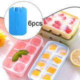 Maxbell 6 Pieces Ice Pack for Travel Cool Box Ice Cooler Blocks for Home Camping BBQ Blue