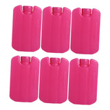 Maxbell 6 Pieces Ice Pack for Travel Cool Box Ice Cooler Blocks for Home Camping BBQ Dark Pink