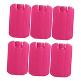 Maxbell 6 Pieces Ice Pack for Travel Cool Box Ice Cooler Blocks for Home Camping BBQ Dark Pink