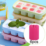 Maxbell 6 Pieces Ice Pack for Travel Cool Box Ice Cooler Blocks for Home Camping BBQ Dark Pink