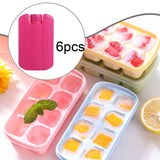 Maxbell 6 Pieces Ice Pack for Travel Cool Box Ice Cooler Blocks for Home Camping BBQ Dark Pink
