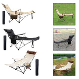 Maxbell Camping Folding Lounge Chair with Armrests and Pillow for Sunbathing Fishing