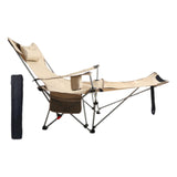 Maxbell Camping Folding Lounge Chair with Armrests and Pillow for Sunbathing Fishing