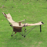 Maxbell Camping Folding Lounge Chair with Armrests and Pillow for Sunbathing Fishing