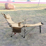 Maxbell Camping Folding Lounge Chair with Armrests and Pillow for Sunbathing Fishing
