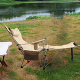 Maxbell Camping Folding Lounge Chair with Armrests and Pillow for Sunbathing Fishing