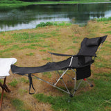 Maxbell Camping Folding Lounge Chair with Armrests and Pillow for Sunbathing Fishing