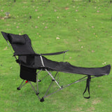 Maxbell Camping Folding Lounge Chair with Armrests and Pillow for Sunbathing Fishing