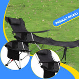 Maxbell Camping Folding Lounge Chair with Armrests and Pillow for Sunbathing Fishing