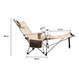 Maxbell Camping Folding Lounge Chair with Armrests and Pillow for Sunbathing Fishing