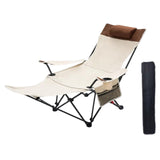Maxbell Camping Folding Lounge Chair with Armrests and Pillow for Sunbathing Fishing