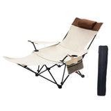 Maxbell Camping Folding Lounge Chair with Armrests and Pillow for Sunbathing Fishing