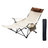 Maxbell Camping Folding Lounge Chair with Armrests and Pillow for Sunbathing Fishing
