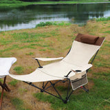 Maxbell Camping Folding Lounge Chair with Armrests and Pillow for Sunbathing Fishing