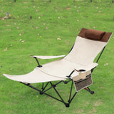 Maxbell Camping Folding Lounge Chair with Armrests and Pillow for Sunbathing Fishing