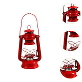 Maxbell Retro Kerosene Oil Lamp Decorative Camping Lamp for Bedroom Restaurant Party Red