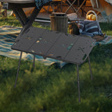 Camping Table Carrying Bag Folding Picnic Table for Travel Backyard Barbecue Black