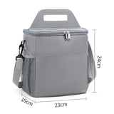Maxbell Insulated Lunch Bag Waterproof Leakproof Lunch Cooler for Office Hiking Work Gray