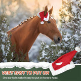 Maxbell Horse Ear Bonnet Equipment Horse Santa Cap for Christmas Party Favors