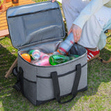 Maxbell Insulated Lunch Bag Leakproof Portable Cooler Tote for Office Outdoor Hiking Gray