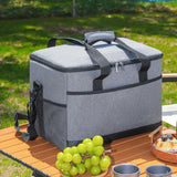 Maxbell Insulated Lunch Bag Leakproof Portable Cooler Tote for Office Outdoor Hiking Gray