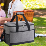 Maxbell Insulated Lunch Bag Leakproof Portable Cooler Tote for Office Outdoor Hiking Gray