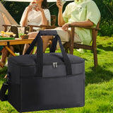 Maxbell Insulated Lunch Bag Leakproof Portable Cooler Tote for Office Outdoor Hiking Black