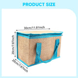 Maxbell Insulated Food Delivery Bag Adults Grocery Tote for Travel Restaurant Office Khaki Blue
