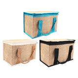 Maxbell Insulated Food Delivery Bag Adults Grocery Tote for Travel Restaurant Office Khaki Blue