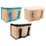 Maxbell Insulated Food Delivery Bag Adults Grocery Tote for Travel Restaurant Office Khaki Blue