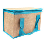 Maxbell Insulated Food Delivery Bag Adults Grocery Tote for Travel Restaurant Office Khaki Blue