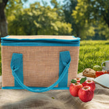 Maxbell Insulated Food Delivery Bag Adults Grocery Tote for Travel Restaurant Office Khaki Blue