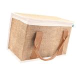 Maxbell Insulated Food Delivery Bag Adults Grocery Tote for Travel Restaurant Office Khaki White