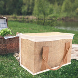 Maxbell Insulated Food Delivery Bag Adults Grocery Tote for Travel Restaurant Office Khaki White