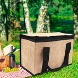 Maxbell Insulated Food Delivery Bag Adults Grocery Tote for Travel Restaurant Office Khaki Black