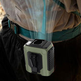 Maxbell Waist Fan 100 Gears Flashlight Cooling Fan for Backpacking Courier Farm Work Green