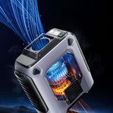 Maxbell Waist Fan 100 Gears Flashlight Cooling Fan for Backpacking Courier Farm Work Grey